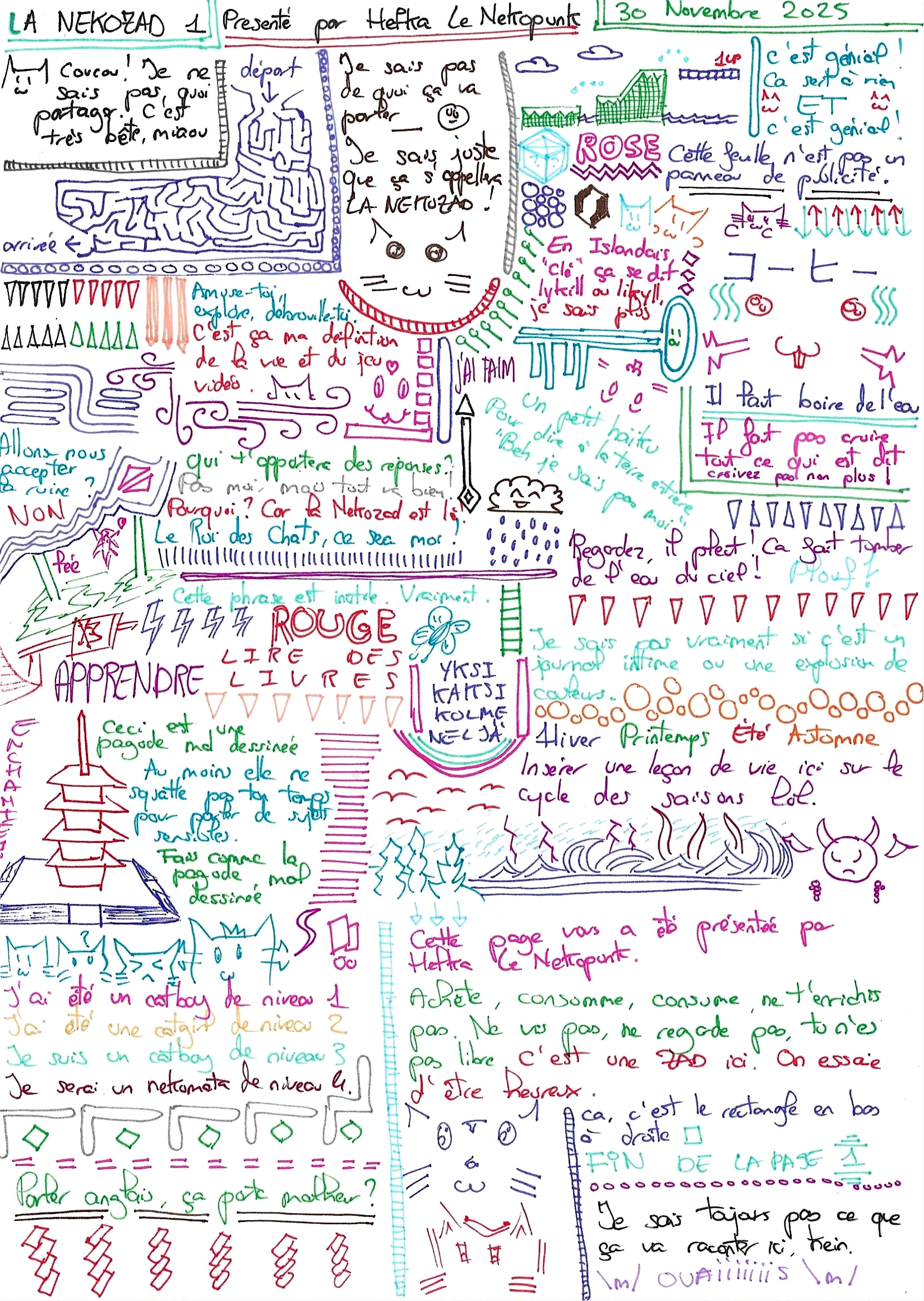 La première page de La Nekozad, par Hefka Le Nekopunk.