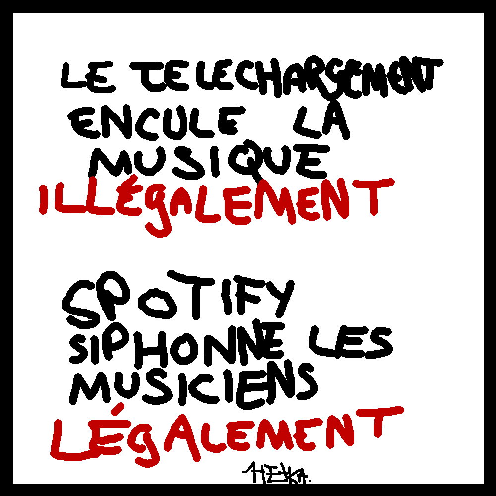 Le téléchargement tue la musique illégalement, Spotify légalement